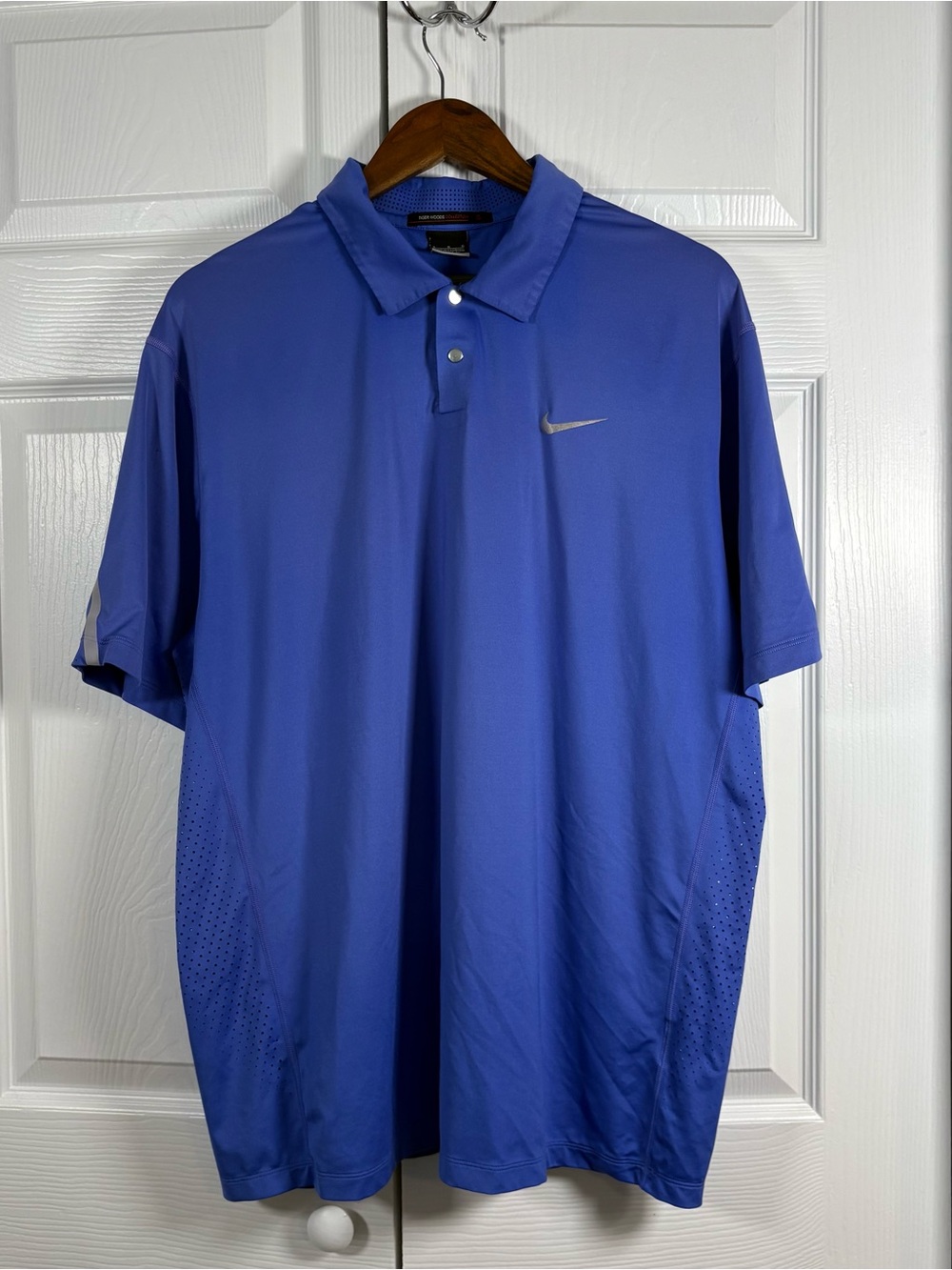 Nike Tiger Woods Collection Dri-FIT Golf Polo Blue Large Golfcore Athletic